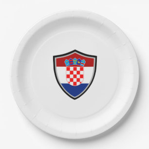Croatian shield flag paper plate