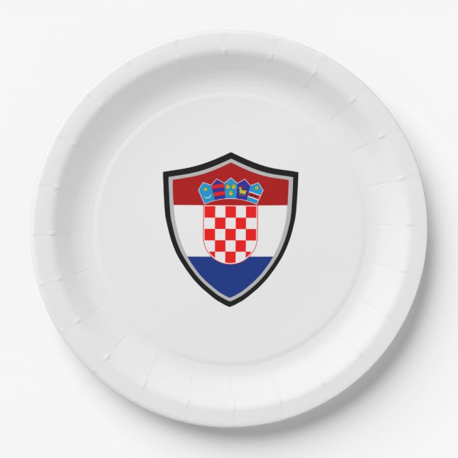 Croatian shield flag paper plate (Front)