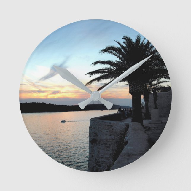 Croatian sunset round clock (Front)