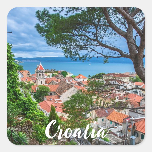Croatian town Omis Square Sticker (Front)
