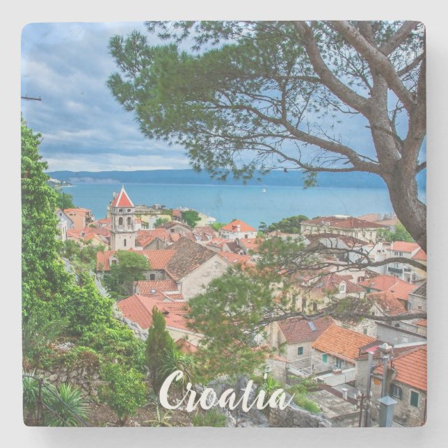 Croatian town Omis Stone Coaster (Front)