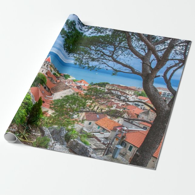 Croatian town Omis Wrapping Paper (Unrolled)