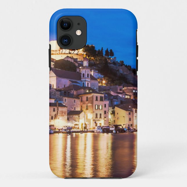 Croatian town Sibenik at night. Case-Mate iPhone Case (Back)
