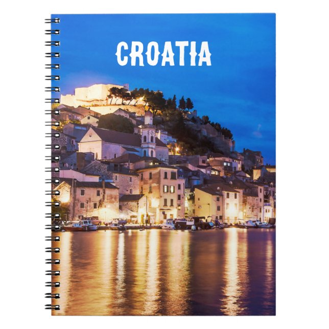 Croatian town Sibenik at night Notebook (Front)