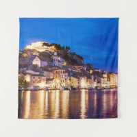 Croatian town Sibenik at night