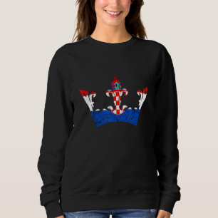 Croatian Vintage Crown Croatian Roots Croatian Fla Sweatshirt