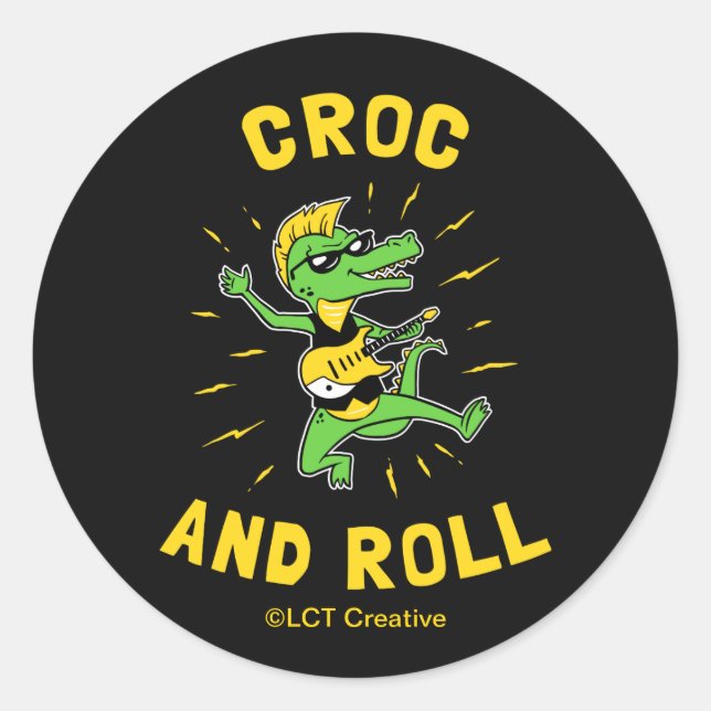 Croc And Roll Classic Round Sticker (Front)