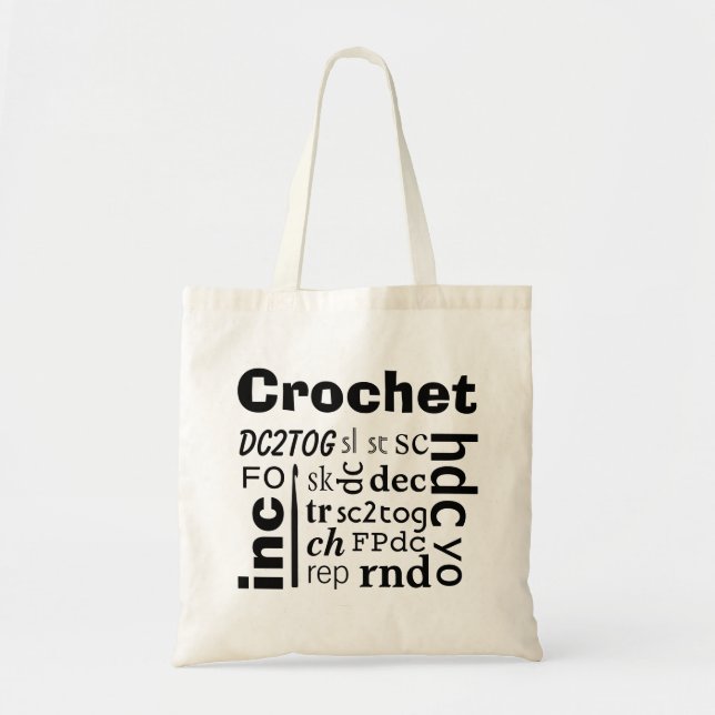 Crochet Abbreviations Tote (Front)