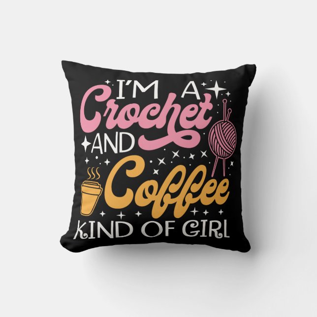Crochet And Coffee  Cushion (Front)