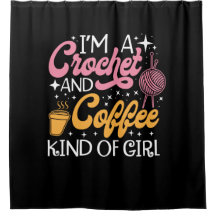 Crochet And Coffee Shower Curtain