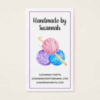 Crochet and Yarn Handmade Purple Business Card