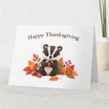 Crochet Badger Happy Thanksgiving