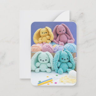 Crochet Bunny Friends – Cozy Yarn Aesthetic Card
