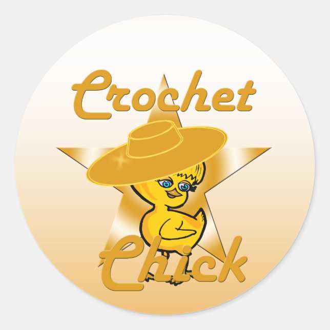Crochet Chick #10 Classic Round Sticker (Front)
