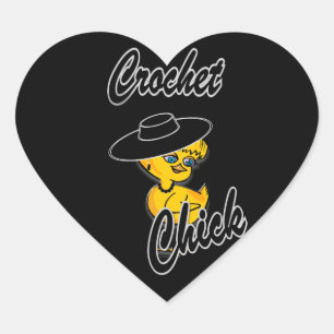 Crochet Chick #4 Heart Sticker