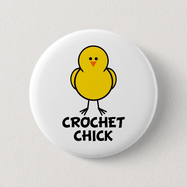 Crochet Chick 6 Cm Round Badge (Front)