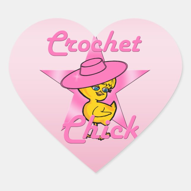 Crochet Chick #8 Heart Sticker (Front)