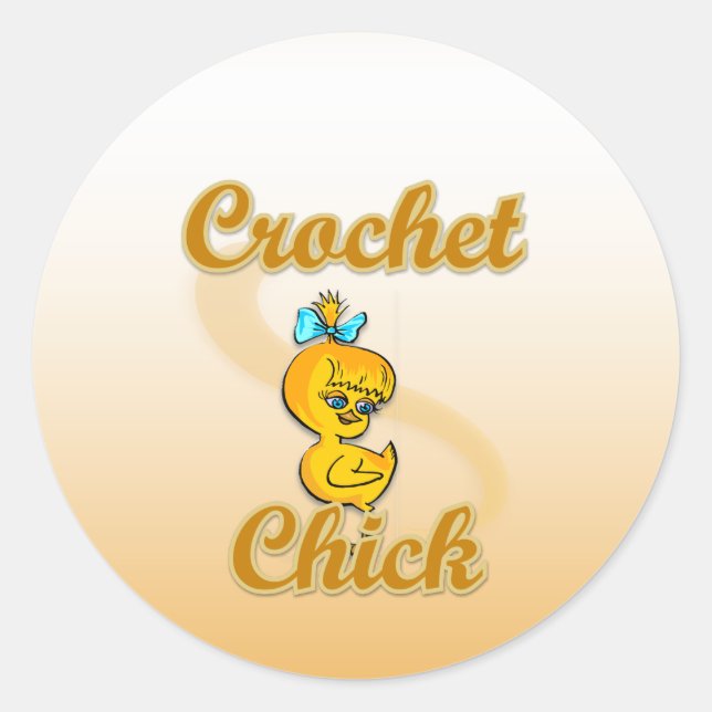 Crochet Chick Classic Round Sticker (Front)