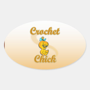 Crochet Chick Oval Sticker