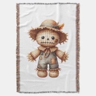 Crochet Cute Scarecrow Throw Blanket