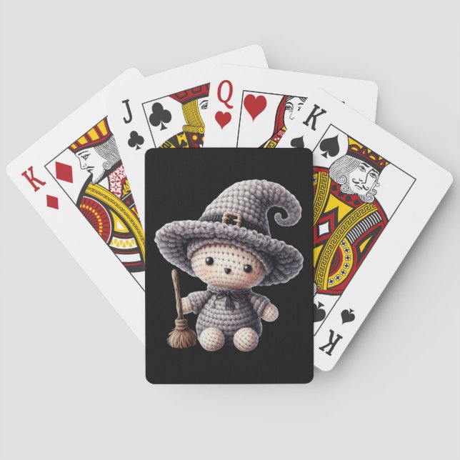 Crochet Cute Witch Playing Cards (Back)