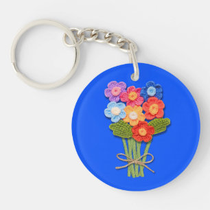 Crochet Flower Bouquet, Crochet Lover,  Key Ring