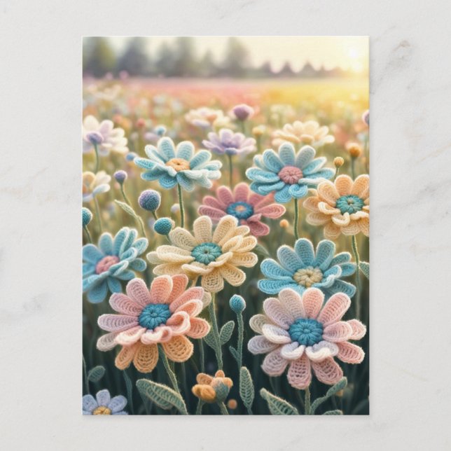 Crochet flowers postcard (Front)