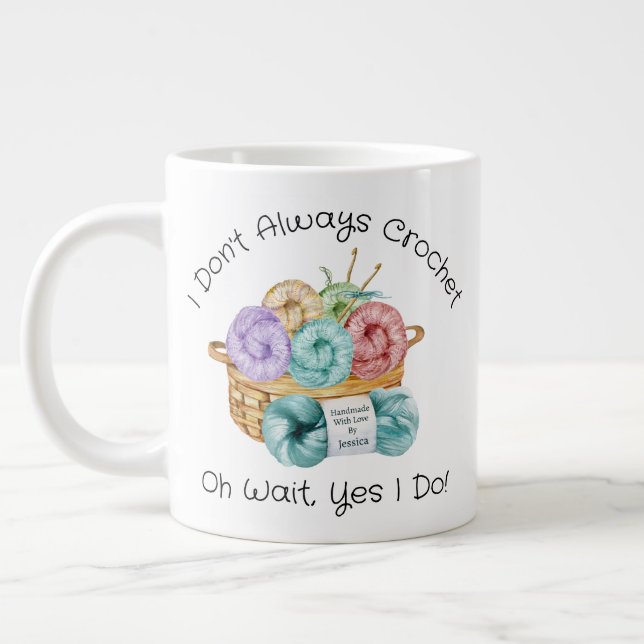 Crochet Funny Personalised Giant Coffee Mug (Left)