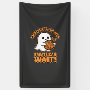 Crochet Ghost Yarn Halloween Design Banner