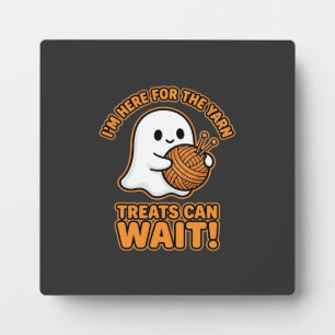 Crochet Ghost Yarn Halloween Design Plaque