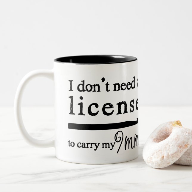 Crochet Hook License 9mm Crafts Two-Tone Coffee Mug (With Donut)