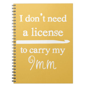 Crochet Hook License Crafts {Dark} Spiral Notebook