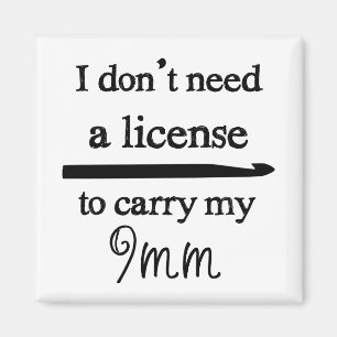 Crochet Hook License Magnet