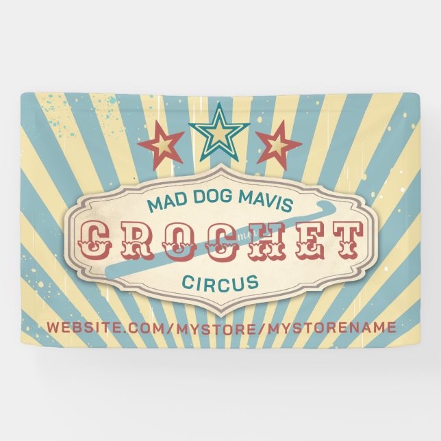 Crochet hook vintage circus craft show display banner (Horizontal)