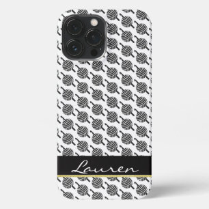 Crochet Hook + Yarn • Black & Gold Label + Text iPhone 13 Pro Max Case