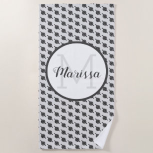 Crochet Hook Yarn & Crafts Name / Initial Beach Towel