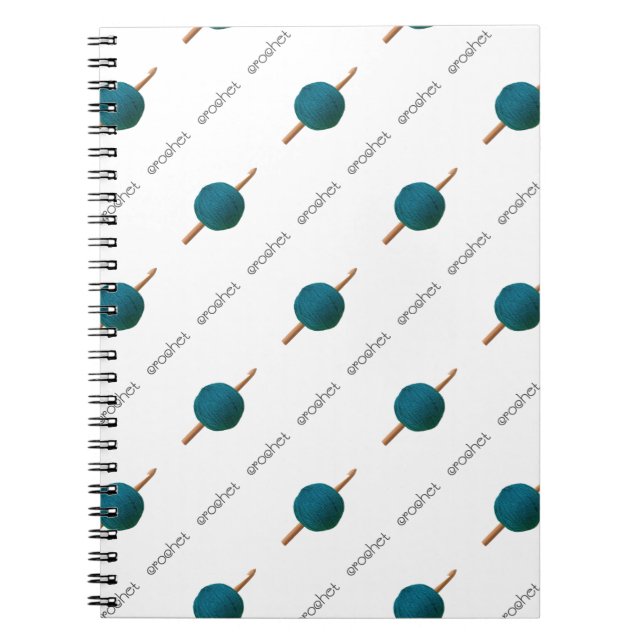 Crochet Hook & Yarn Crafts Pattern Spiral Notebook (Front)