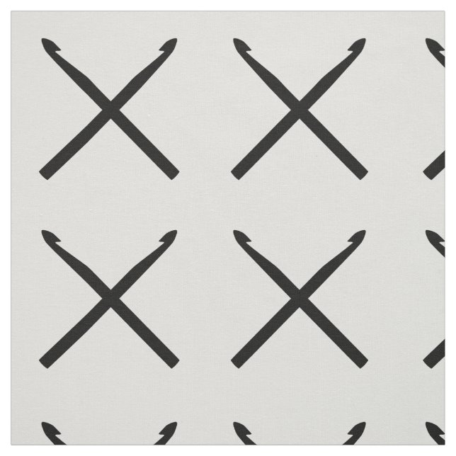 Crochet Hooks Crafts Cross Black Fabric (Swatch)