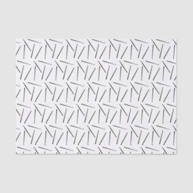 Crochet Hooks Crafts Faux Silver Foil Texture Tissue Paper (Front)