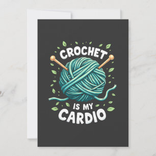 Crochet is my cardio Sewing yarn Fitness Thank You Card