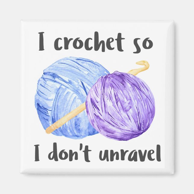 Crochet Joke Watercolor Yarn Magnet (Front)