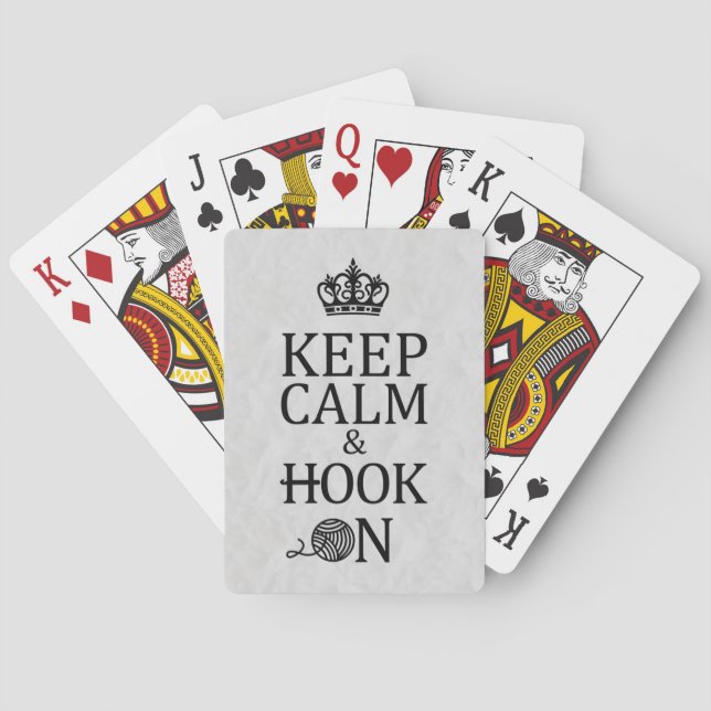 Crochet • Keep Calm Hook On Crafts Light Playing Cards (Back)