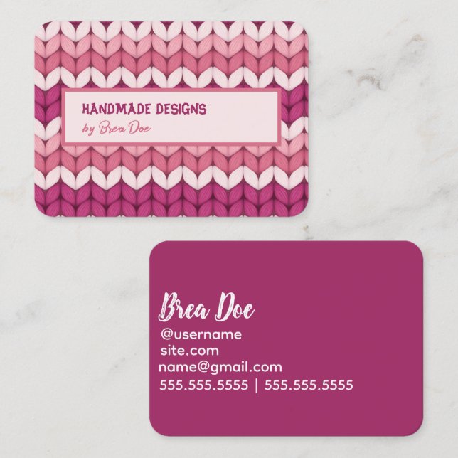 Crochet Knitting Business Card (Front/Back)