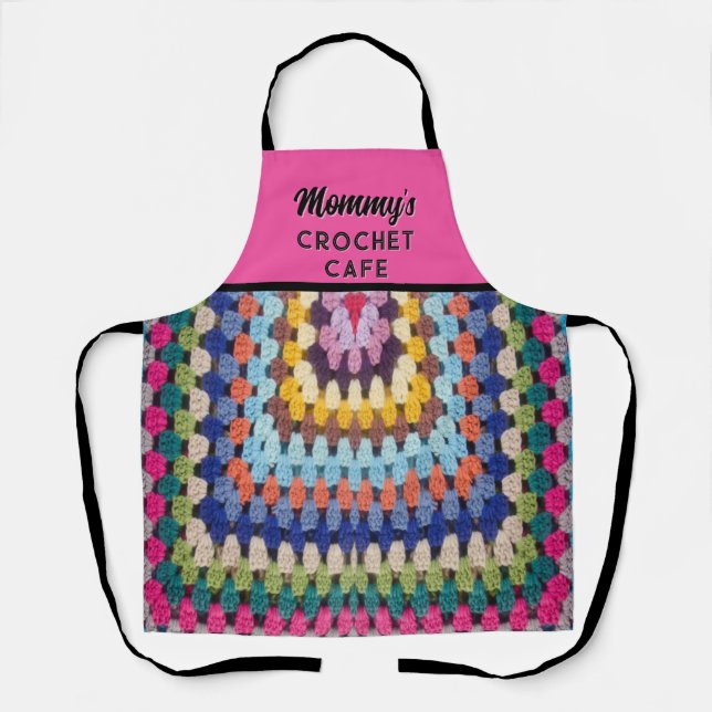 Crochet-loving Mum's All-Over Print Apron (Front)