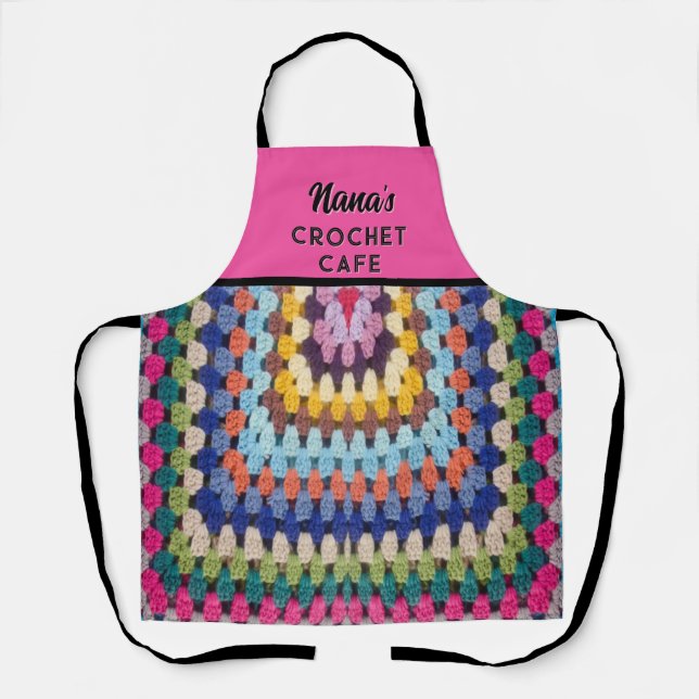 Crochet-loving Nana's All-Over Print Apron (Front)