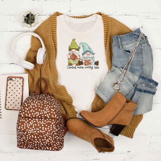 Crochet More Worry Less Long Sleeve T-Shirt (Creator Uploaded)