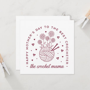 Crochet mum crocheting mama happy mothers day card