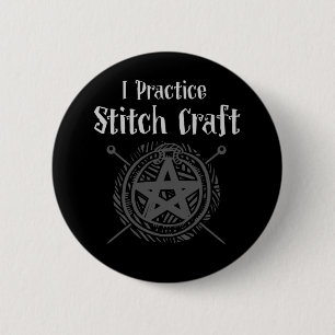 Crochet Mum Witch Occult Crafting Yarn Lover 6 Cm Round Badge