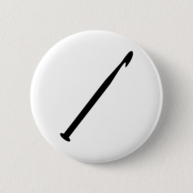Crochet needle 6 cm round badge (Front)