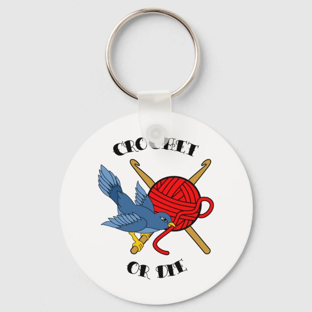 Crochet or Die Tattoo Key Ring (Front)